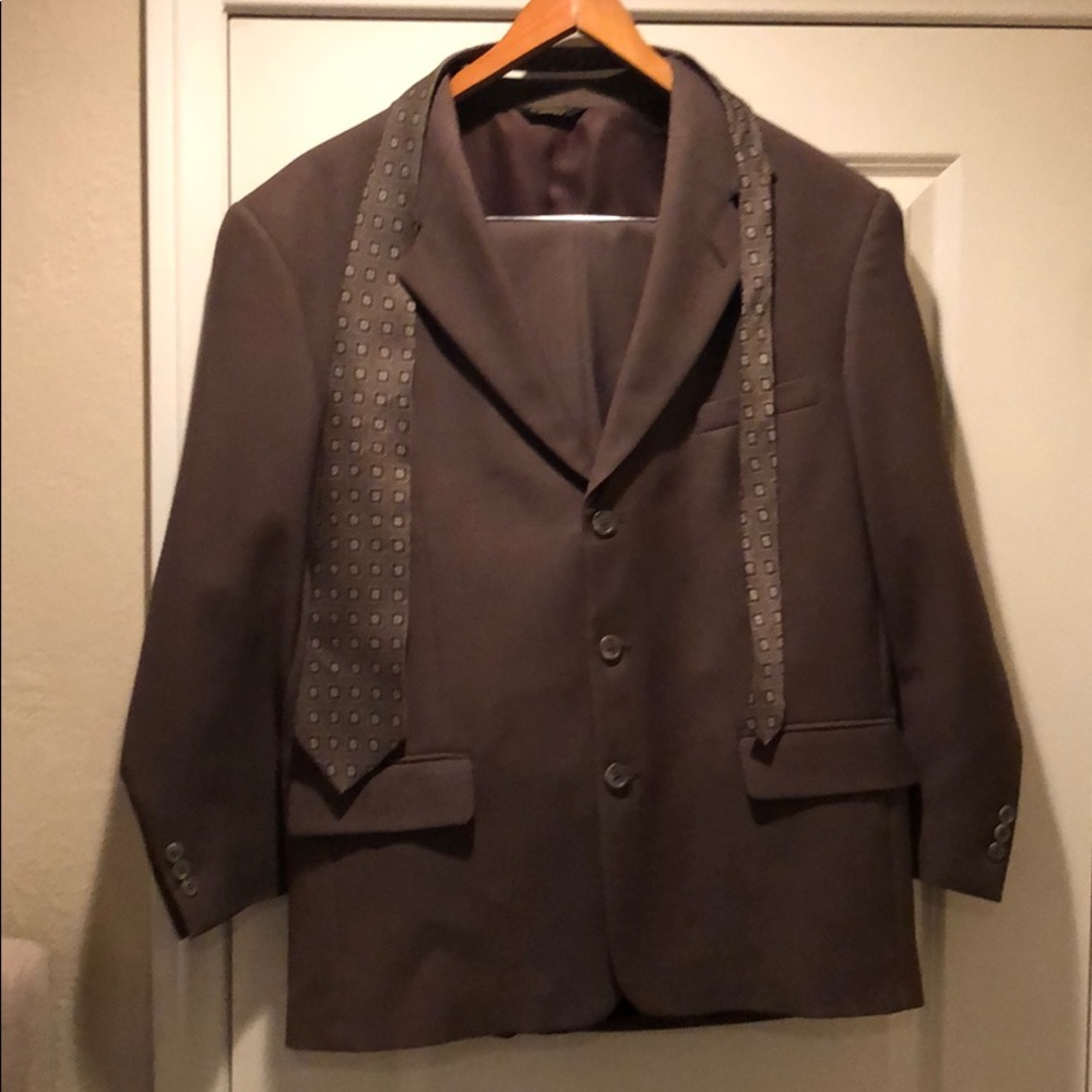 SAVANE-Deep Dye Teflon Polyester Suit/Tie